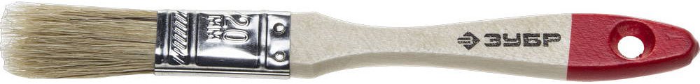 Плоская кисть ЗУБР Универсал Стандарт натуральная щетина деревянная ручка 20 мм 4-01001-020