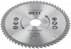 Диск пильный для циркулярных пил по ламинату 190 х 30/25,4 х 60T FIT 37777
