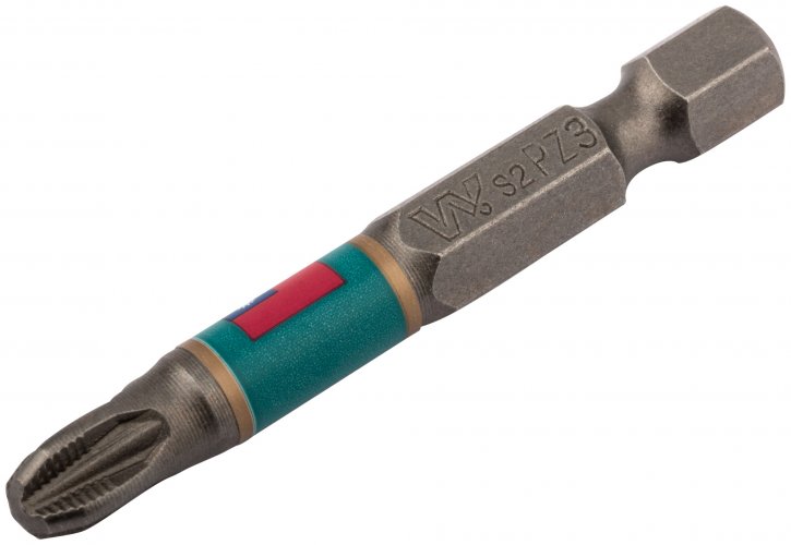 Биты PZ3 50 мм сталь S2, с насечкой, 10 шт. WHIRLPOWER 57598