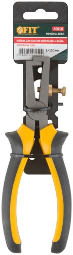 Клещи для снятия изоляции "Стайл", черно-желтые прорезиненные ручки 150 мм FIT 60010