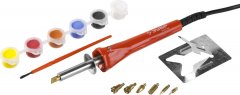 Прибор для выжигания с набором насадок 7шт и красками ЗУБР МАСТЕР 55425