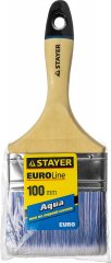 Кисть для воднодисперсионных и акриловых ЛКМ STAYER EURO АQUA плоская, искусственная щетина, деревянная ручка, 4/100мм 01062-100