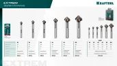 KRAFTOOL EXTREME Со5-А, 6 шт (6.3, 8.3, 10.4, 12.4, 16.5, 20.5 мм), Z3, 90°, сталь M35, U-образная спираль, набор зенковок (29734-H6)