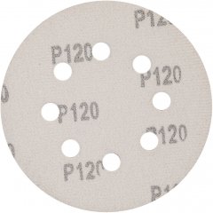 Круг абразивный на ворсовой подложке под "липучку", перфорированный, P 120, 125 мм, 5 шт Matrix 73806