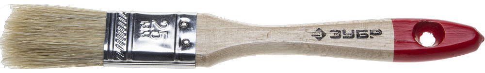 Плоская кисть ЗУБР Универсал Стандарт натуральная щетина деревянная ручка 25 мм 4-01001-025