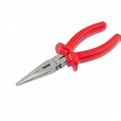 Длинногубцы прямые Econom, 200 мм, шлифованные, пластмассовые рукоятки Matrix 17194