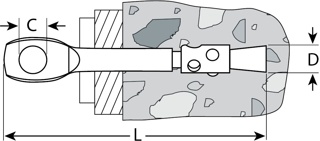 Потолочный анкер ЗУБР желтопассивированный, 6x60мм, ТФ1, 100 штук 4-302851-06-060