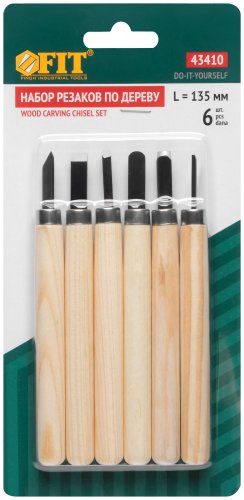 Резаки по дереву, 6 шт. FIT 43410