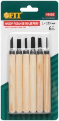 Резаки по дереву, 6 шт. FIT 43410