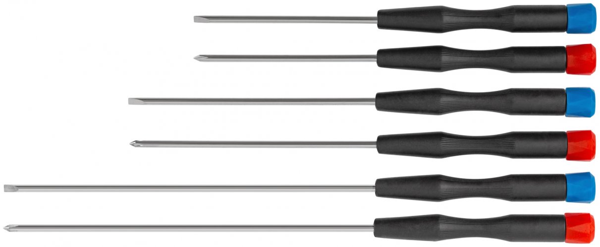 Отвертки для точных работ удлиненные 6 шт., PH/SL FIT 56138