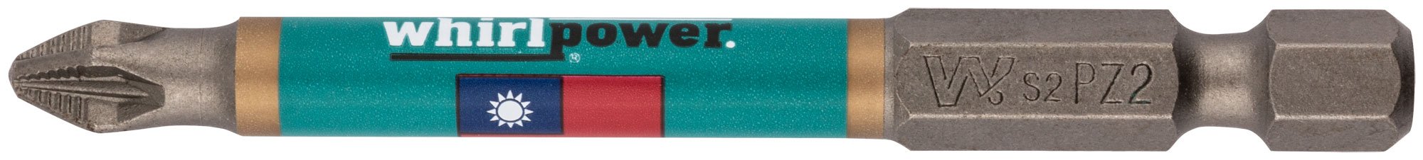 Биты PZ2 70 мм сталь S2, с насечкой, 10 шт. WHIRLPOWER 57599