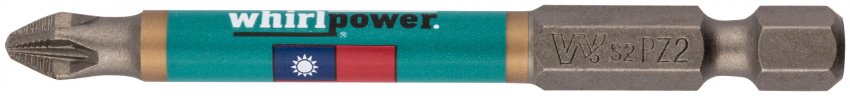 Биты PZ2 70 мм сталь S2, с насечкой, 10 шт. WHIRLPOWER 57599