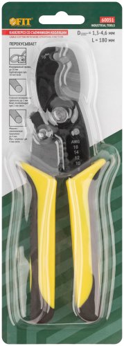 Кабелерез со съемником изоляции 1,3-4,6 мм, 180 мм FIT 60051