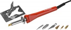Прибор для выжигания, пайки, резки, с набором насадок 5шт + нож ЗУБР МАСТЕР 55426