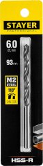 Сверло Professional по металлу HSS-R (6х57х93 мм; М2; DIN 338) STAYER 29602-6