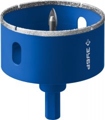 Алмазная коронка с центрирующим сверлом по керамике и стеклу ЗУБР Профессионал Р60, трехгранный хвостовик, 120 мм, для дрели 29850-120