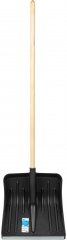 Лопата для уборки снега пластиковая, 420 х 425 х 1550 мм, деревянный черенок, Россия, Сибртех 61580
