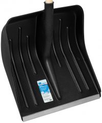 Лопата для уборки снега пластиковая, 420 х 425 х 1550 мм, деревянный черенок, Россия, Сибртех 61580