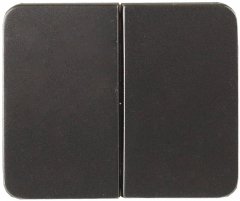 Двухклавишный выключатель СВЕТОЗАР ГАММА, без вставки и рамки, цвет темно-серый металлик, 10A/250B SV-54134-DM