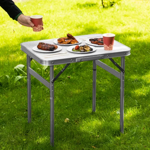 Стол складной алюминиевый, столешница МДФ, 600 х 450 х 250/590 Camping Palisad 69582