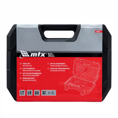 Набор инструментов 82 предмета, CrV, 1/2", 1/4" MTX