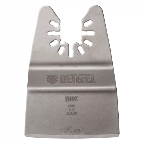 Насадка для МФИ шабер полукруг, Inox, для снятия краски и др., ширина 50 мм, длина общая 74 мм, ступенчатый Denzel 782317
