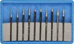Набор мини-насадок с алмазным напылением (10 шт; 3 мм; P180) ЗУБР 33383-H10