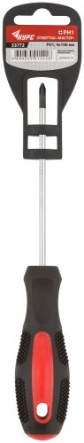 Отвертка "Мастер", CrV сталь, прорезиненная ручка 4х100 мм РН1 КУРС 53772