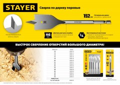 Сверло перьевое по дереву FLAT 14 мм STAYER 2950-14_z01