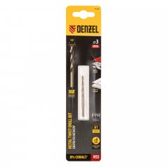 Сверло по металлу, 3 мм, HSS Co-8%  Denzel 71407