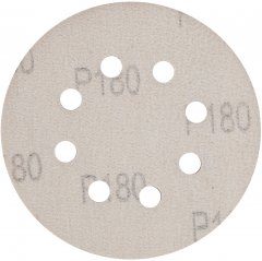Круг абразивный на ворсовой подложке под "липучку", перфорированный, P 180, 125 мм, 5 шт Matrix 73808