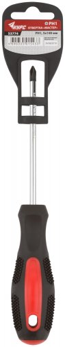 Отвертка "Мастер", CrV сталь, прорезиненная ручка 5х100 мм РН1 КУРС 53774