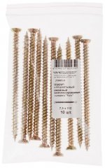 Шуруп специальный/окон, желтопассированный, головка "Torx", 7,5 х 112, 10 шт XВАТ 25992-0