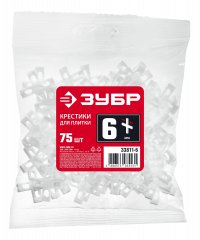 Крестики для кафеля ЗУБР 6 мм 75 шт. 33811-6