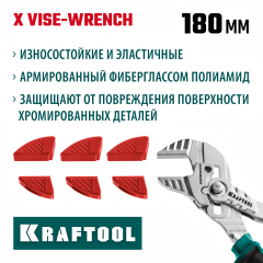 KRAFTOOL Vise-Wrench сменные защитные накладки на губки, для клещей 180 мм, набор из 3-х пар (22066-S3)