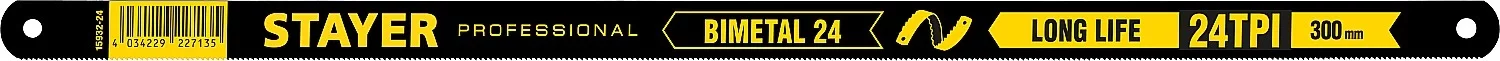 Биметаллическое полотно по металлу STAYER Bimetal-24 300 мм, 24 TPI 15932-24-1