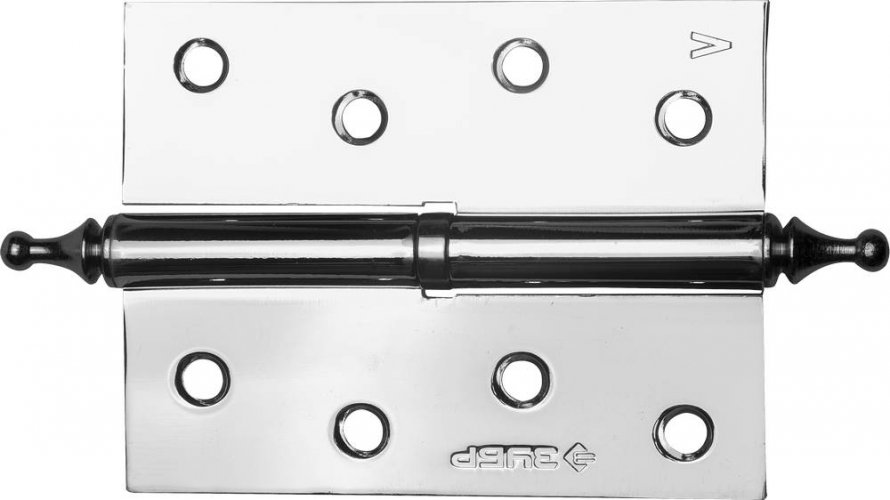 Дверная разъемная петля ЗУБР Эксперт 1 подшипник цвет хром CP левая с крепежом 100x75x2.5 мм 2 шт. 37605-100-2L