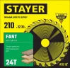 Диск пильный по дереву STAYER Fast (210x32/30 мм; 24T) 3680-210-32-24_z01