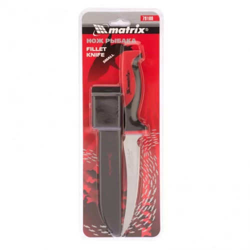 Нож рыбака "FILLET KNIFE" small, 150 мм, двухкомпонентная рукоятка, пластиковые ножны Matrix Kitchen 79108