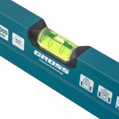 Уровень алюминиевый, 1500 мм, 2 рукоятки, фрезеровка, 3 глазка, Prazision Gross 34444