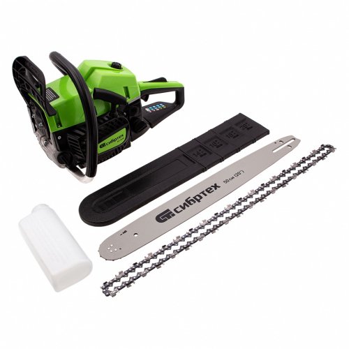 Пила цепная бензиновая БП-5850, 58 см3, шина 50 см, шаг 0.325, паз 1,5 мм, 76 звеньев Сибртех 95210