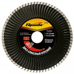 Диск алмазный, отрезной Turbo, 180 х 22.2 мм, сухая резка Sparta 731235
