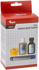 Набор для пайки № 2 ( припой ПОС-61 с каниф. 10 гр.; каниф.сосн. 20 гр.; кислота паял. 30 мл; флюс СКФ 30 мл ) КУРС 60622