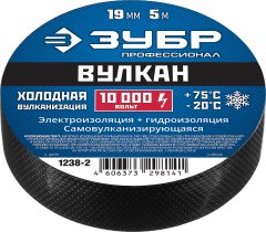 Изоляционная лента ЗУБР Профессионал ВУЛКАН самовулканизирующаяся 19 мм х 5 м 1238-2