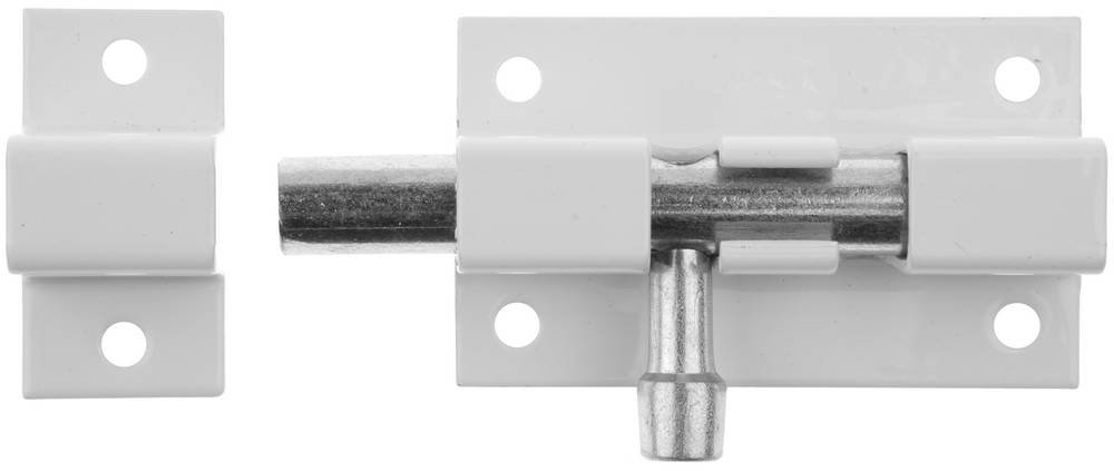 Задвижка накладная для окон и мебели "ШП-50 БЦ", цвет белый/цинк, 50мм 37751-50