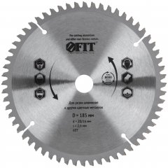 Диск пильный для циркулярных пил по алюминию 185 x 20/16 x 60T FIT 37790