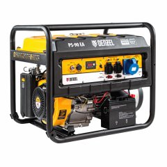 Генератор бензиновый PS 90 EA, 9.0 кВт, 230В, 25 л, коннектор автоматики, электростартер Denzel 946934