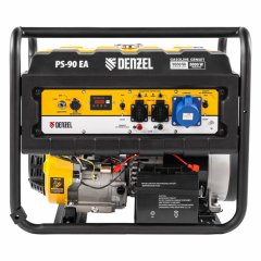 Генератор бензиновый PS 90 EA, 9.0 кВт, 230В, 25 л, коннектор автоматики, электростартер Denzel 946934