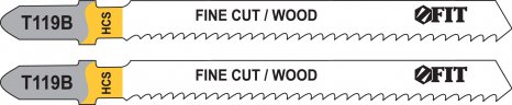 Полотна по дереву, HCS, фрезерованные, волнистые зубья, 91/67/2 мм (Т119В), 2 шт. FIT 40936