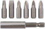 Биты набор 6 шт. CrV, 25 мм + адаптор FIT 57660